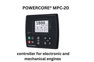 Powercore MPC-20 control panel, a sophisticated controller for electronic and mechanical engines, showcasing advanced features